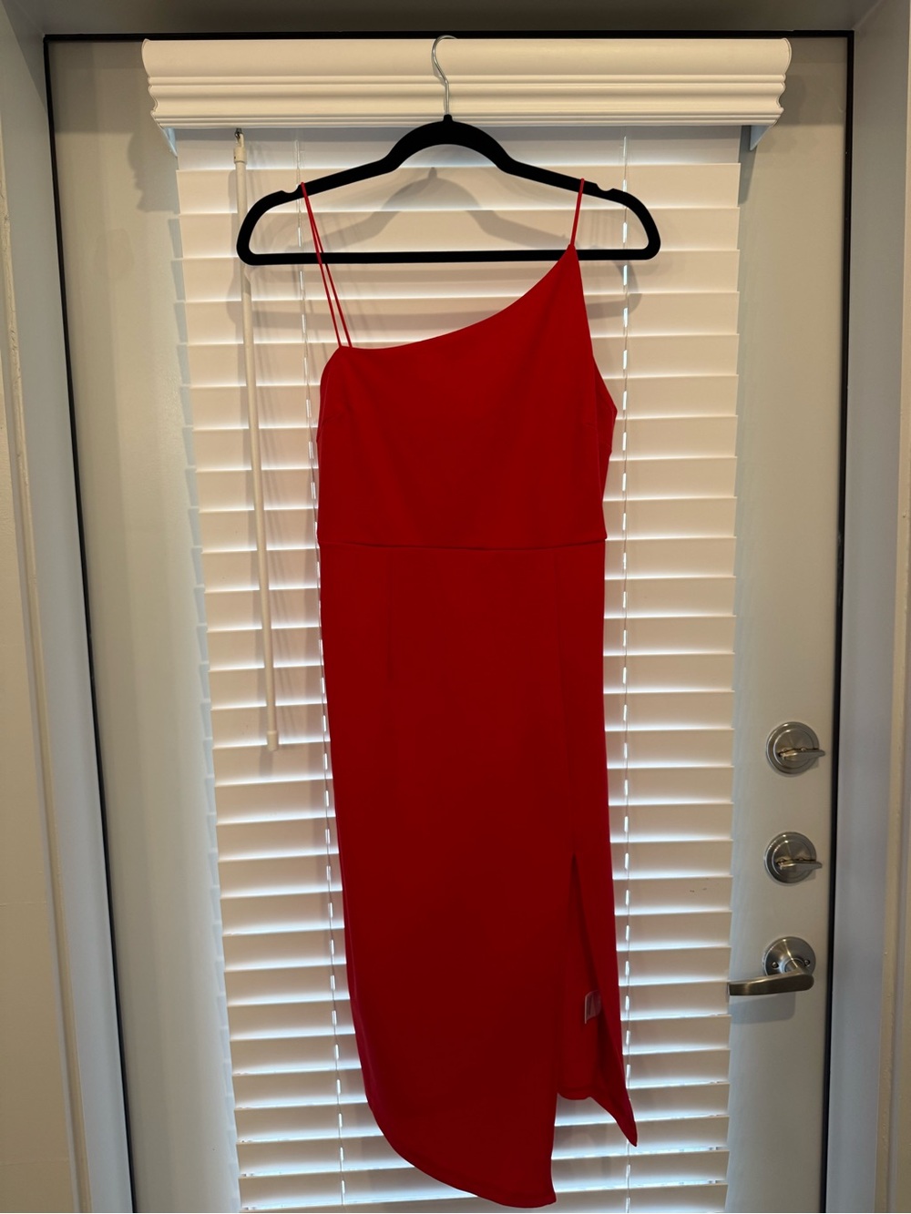 Princess Polly Red One-Shoulder Midi Dress with Double Spaghetti Straps
